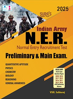 SURA`S Indian Army NER : Normal Entry Recruitment Test Preliminary & Main Exam Study Material Book - LATEST EDITION 2025