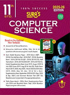 SURA`S 11th Standard Computer Science Exam Guide in English Medium 2025-26 Edition