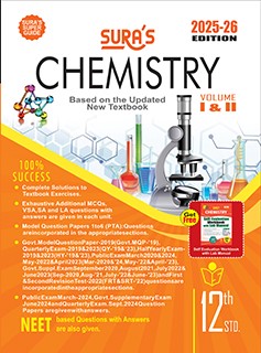 SURA`S 12th Standard Chemistry ( Volume I & II ) Guide in English Medium 2025-26 Latest Updated Edition