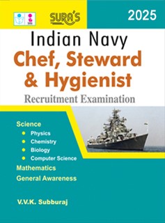 SURA`S Indian Navy Chef,Steward and Hygienist Exam Book Guide in English Medium - Latest Updated Edition 2025