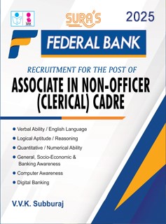 SURA`S Federal Bank Associate in Non-Officer Clerical Cadre Exam Book Guide in English Medium - Latest Updated Edition 2025