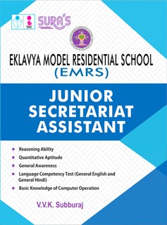 SURA`S Eklavya Model Residential School (EMRS) Junior Secretariat Assistant Exam Book Guide - English Medium 2025