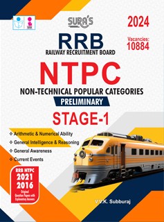 SURA`S RRB NTPC ( Non Technical Popular Categories) Preliminary Stage-1 Exam Books in English 2024