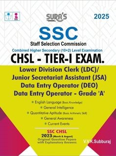 SURA`S SSC CHSL (Combined Higher Secondary Level) - TIER-I Exam Book Guide in English Medium - Latest Updated Edition 2025