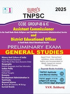 SURA`S TNPSC Group IB & IC Assistant Commissioner and District Educational Officer General Studies Exam Book Guide English Medium 2025