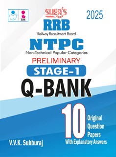 SURA`S RRB NTPC Preliminary Stage-1 Q-Bank Original Question Papers with Explanatory Answers Guide in English 2025