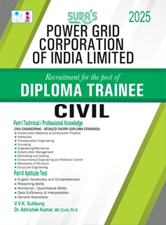 SURA`S PGCIL Power Grid Corporation of India Limited Diploma Trainee Civil Engineering Exam Book Guide in English Medium 2025