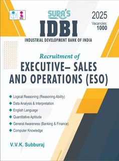 SURA`S IDBI ESO Executive-Sales and Operations Exam Book Guide in English Medium 2025